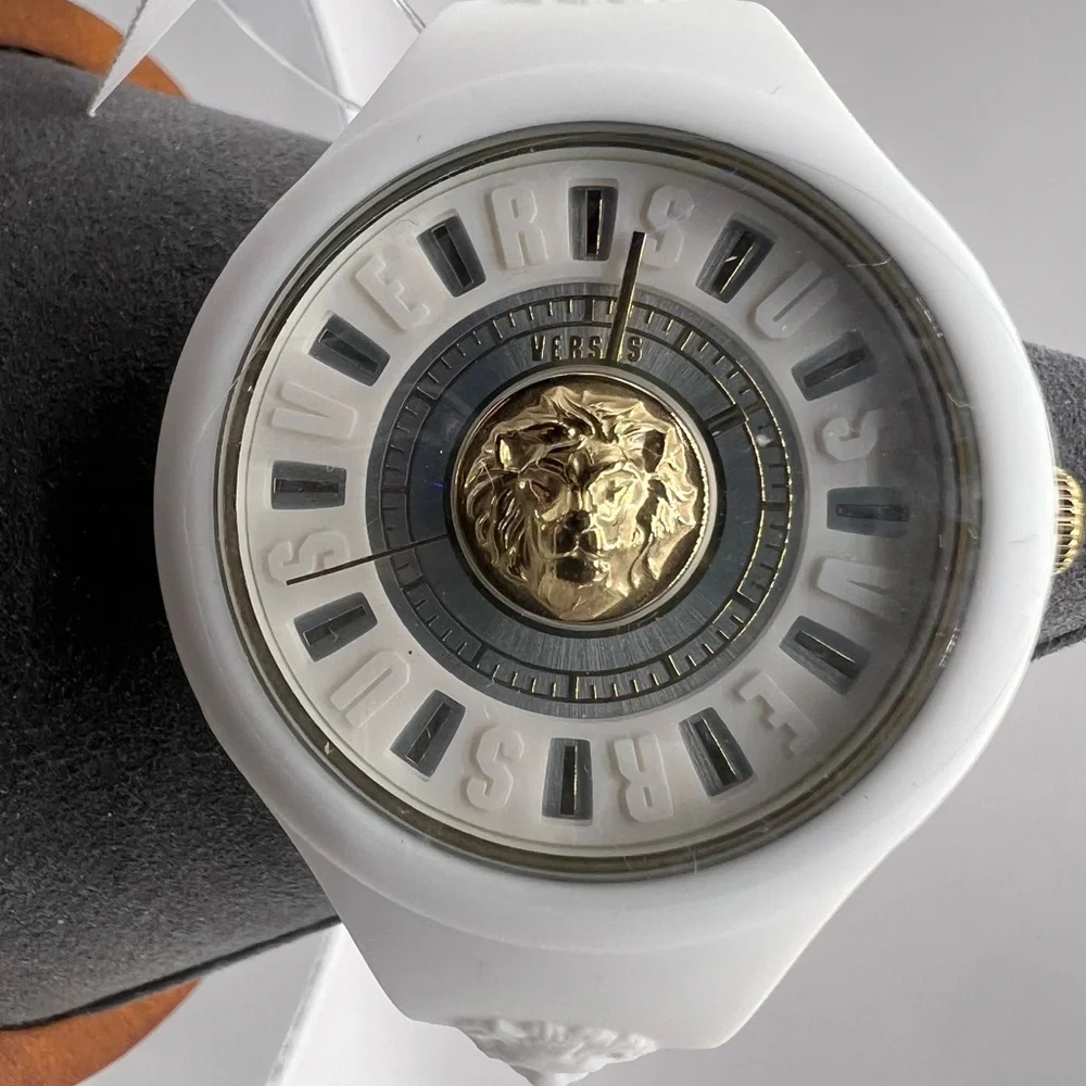 NWT Versace Women's Fire Island Silicone Strap Watch, 39mm x 9.9mm